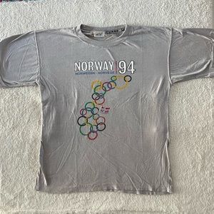 Vintage 1994 Single Stitch Norway Winter Games Olympics T-Shirt Size Large